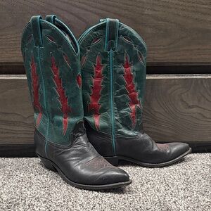 Teal & Red Code West Boots